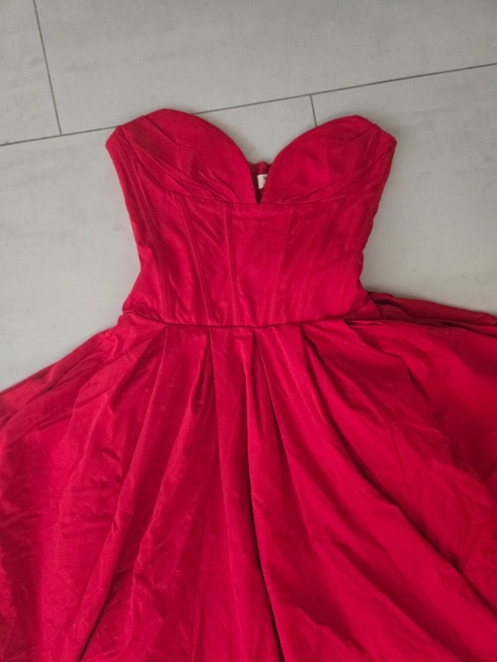 House of CB - Lady - Red Scarlet Corset Strapless Ballgown Dress - Picture 5 of 11